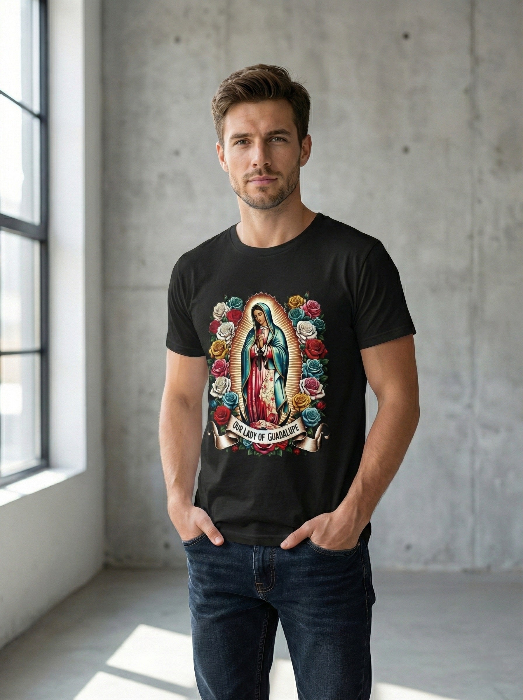 T-Shirt Virgen de Guadalupe Floral